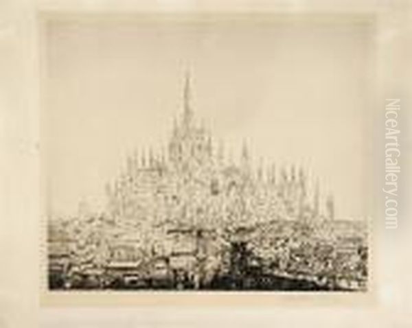 Duomo Di Milano. Oil Painting by Anselmo Bucci