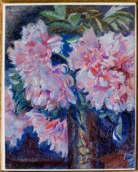 Peonie Oil Painting by Anselmo Bucci