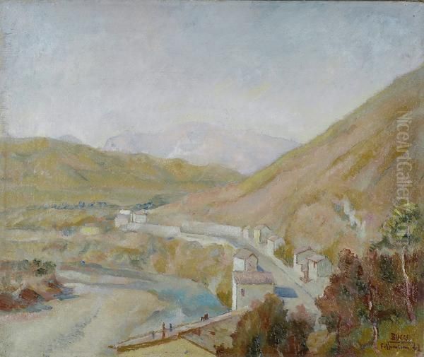 Fossombrone Oil Painting by Anselmo Bucci