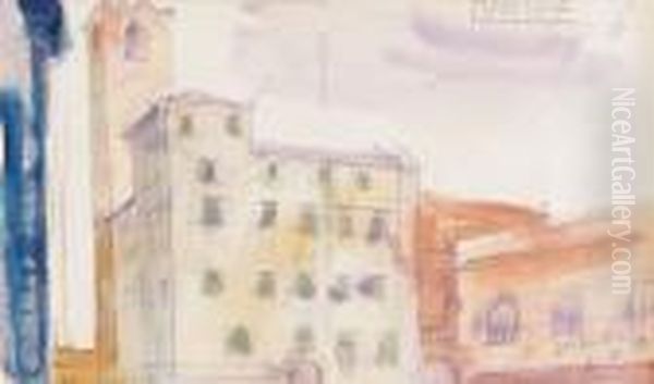 Mantova Oil Painting by Anselmo Bucci