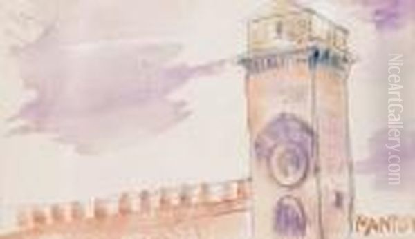 Mantova Oil Painting by Anselmo Bucci