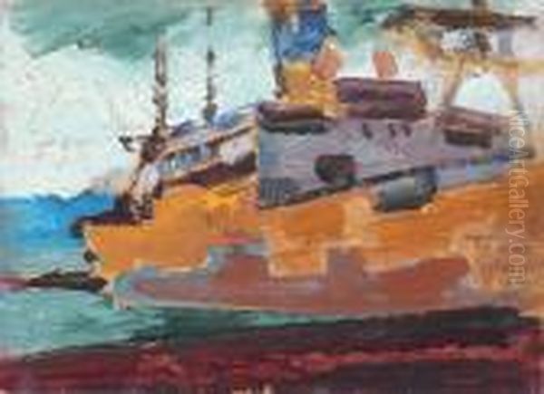La Nave Piroscafo Timavo Oil Painting by Anselmo Bucci