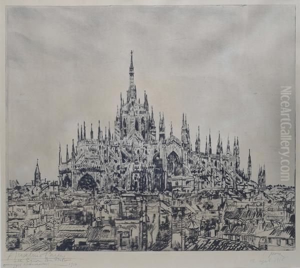 Milano Oil Painting by Anselmo Bucci