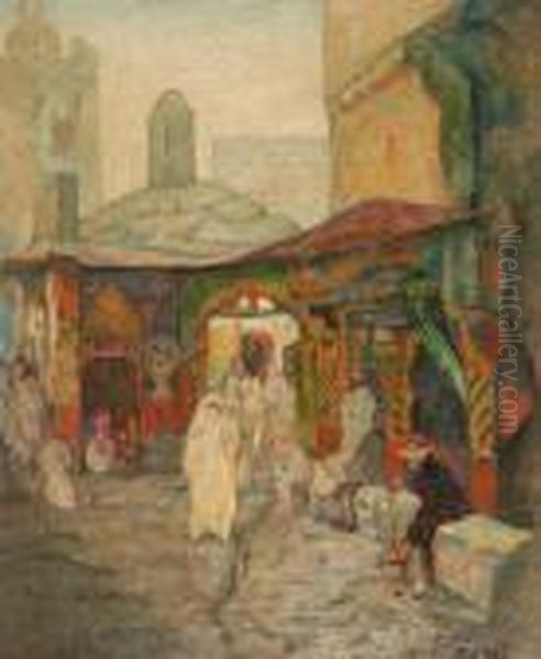 Cafe Maure Oil Painting by Anselmo Bucci