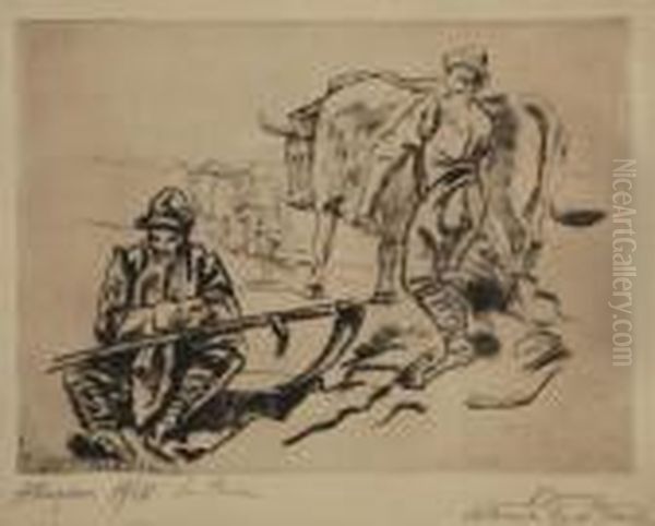 Allegoria Oil Painting by Anselmo Bucci