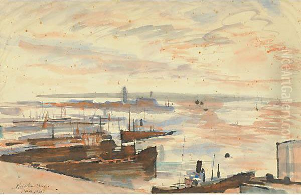 Il Porto Di Trieste Oil Painting by Anselmo Bucci