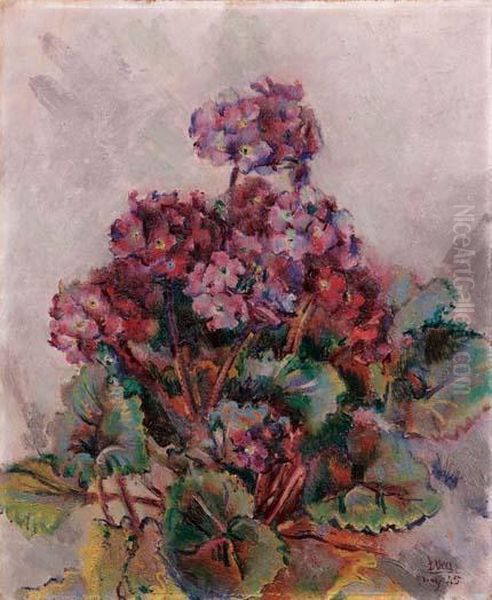 Primula Obconica Oil Painting by Anselmo Bucci