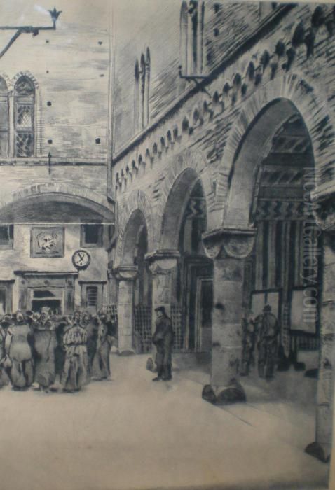 Vista Di Palazzo San Giorgio Oil Painting by Anselmo Bucci