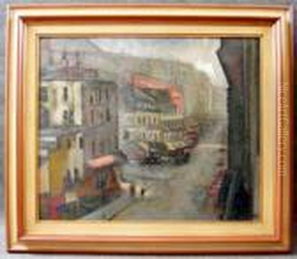 Parigi. Ruede Abbesses Oil Painting by Anselmo Bucci