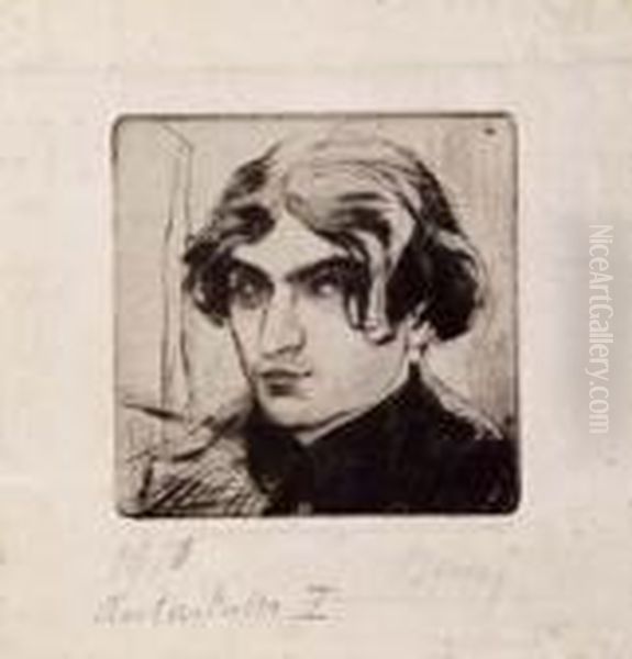 Autoritratto - 1910 Oil Painting by Anselmo Bucci