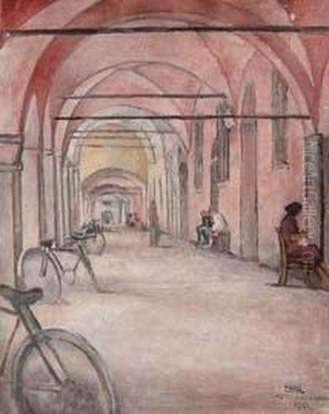 Un Portico - 1942 Oil Painting by Anselmo Bucci