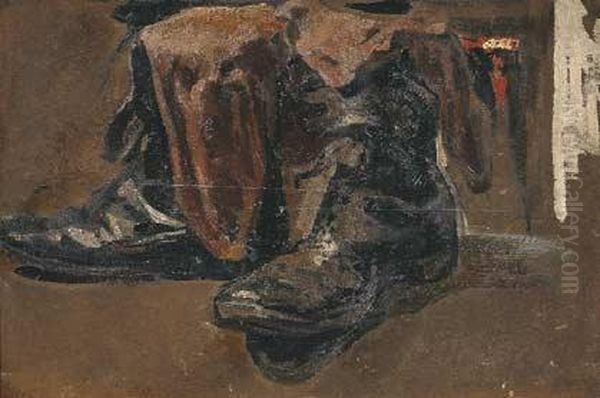 Le Scarpe Di Buggelli Oil Painting by Anselmo Bucci