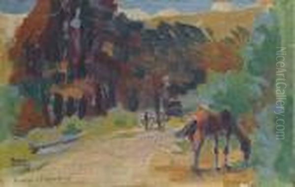 Cavalli Oil Painting by Anselmo Bucci