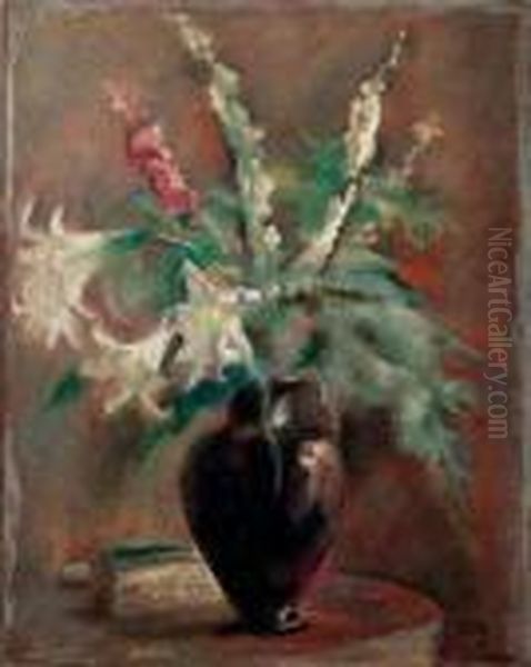 Lilius E Fiori Di Pesco - 1931 Oil Painting by Anselmo Bucci