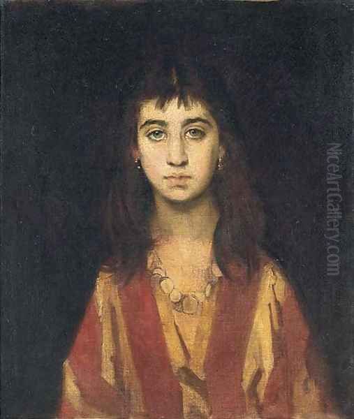 A Romany beauty Oil Painting by Aleksei Alekseevich Harlamov