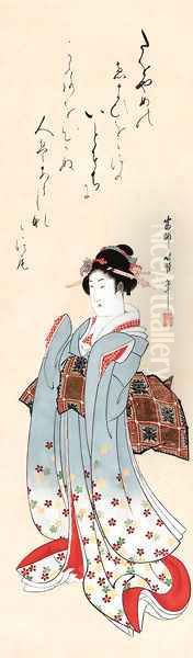 Beauty Oil Painting by Katsushika Hokumei