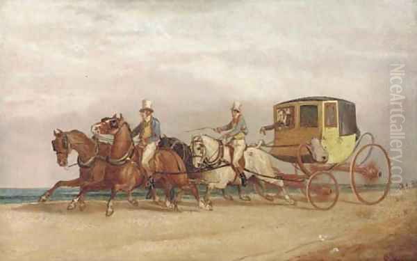The coach to Gretna Green Oil Painting by Charles Cooper Henderson