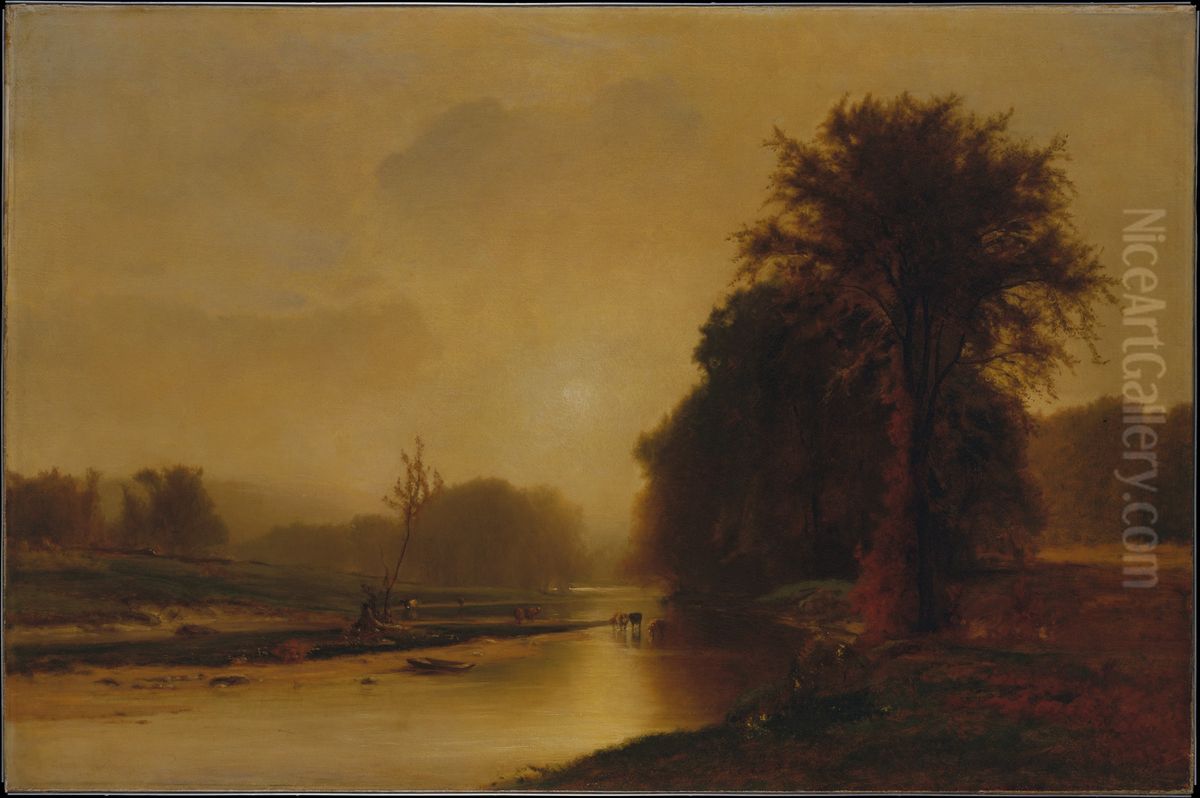 Autumn Meadows Oil Painting by George Inness