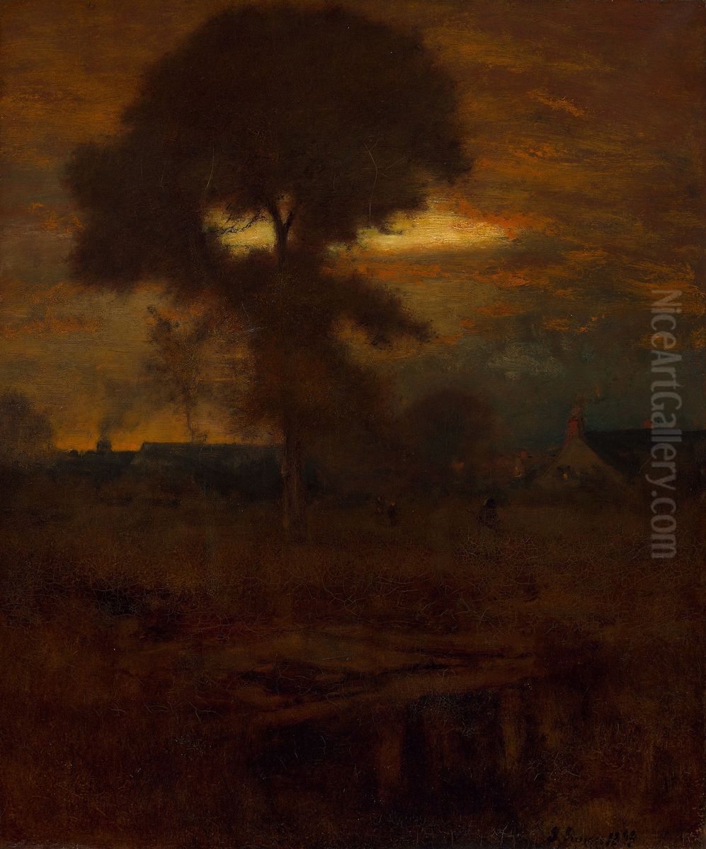 Afterglow Oil Painting by George Inness