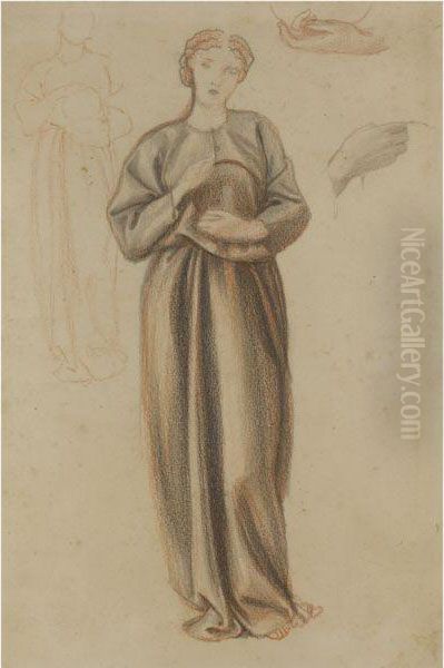 Study Of A Standing Female Figure Possibly For Morgan Le Fay Oil Painting by Sir Edward Coley Burne-Jones