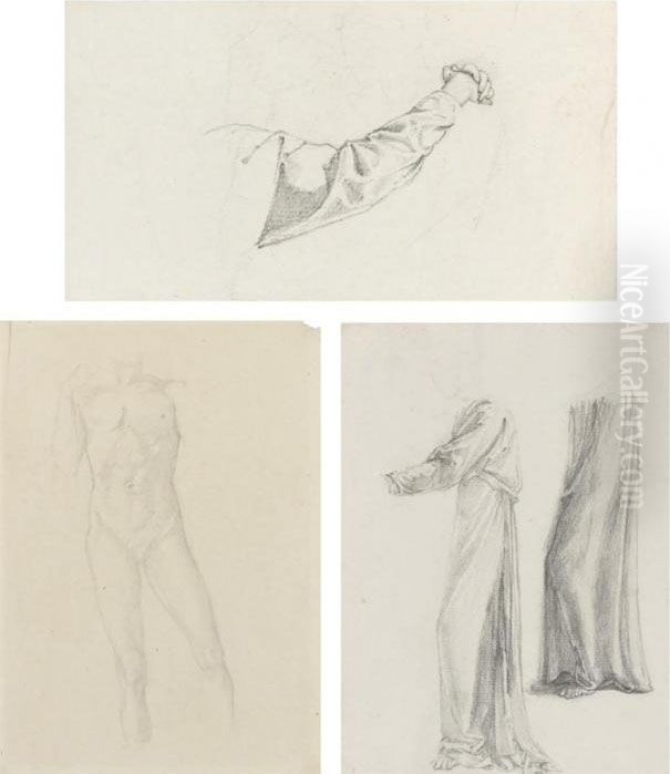 Study Of A Figure In Draped Clothing Oil Painting by Sir Edward Coley Burne-Jones