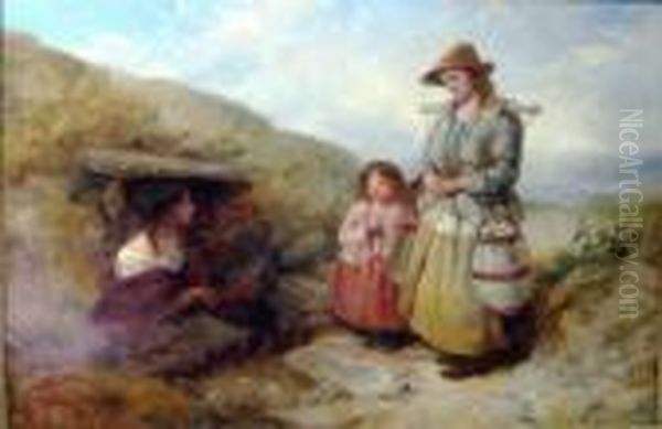 Away Side Chat Oil Painting by Sir Edward Coley Burne-Jones