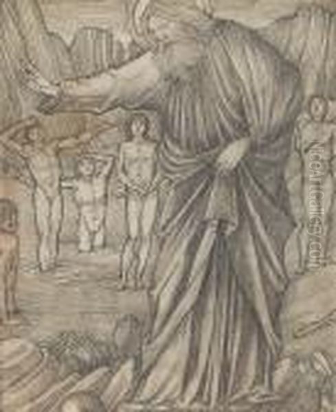 A Study For Ezekiel In The 
Valley Of Dry Bones, A Stained Glass Window In Jesus College Chapel, 
Cambridge Oil Painting by Sir Edward Coley Burne-Jones