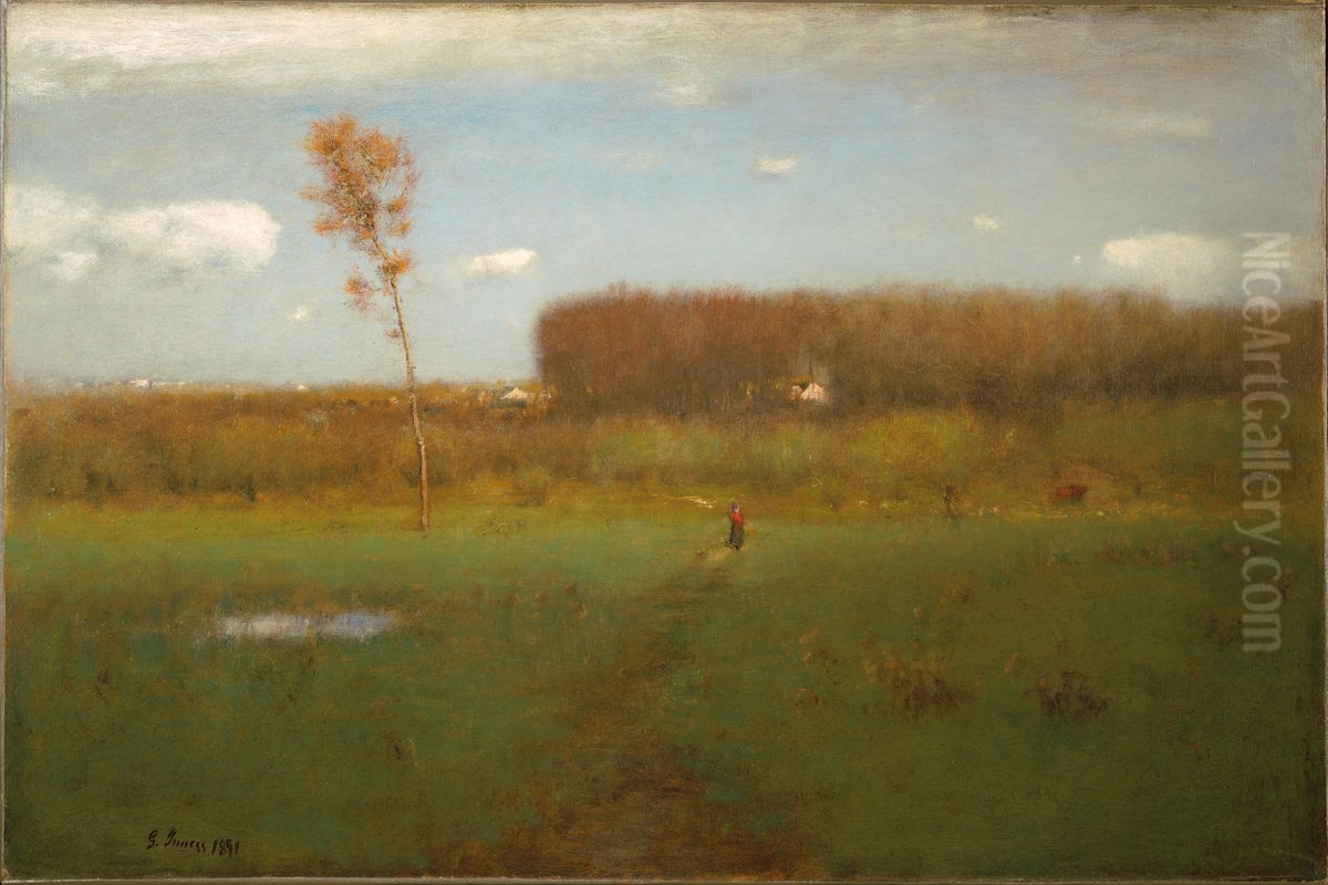 October Noon Oil Painting by George Inness