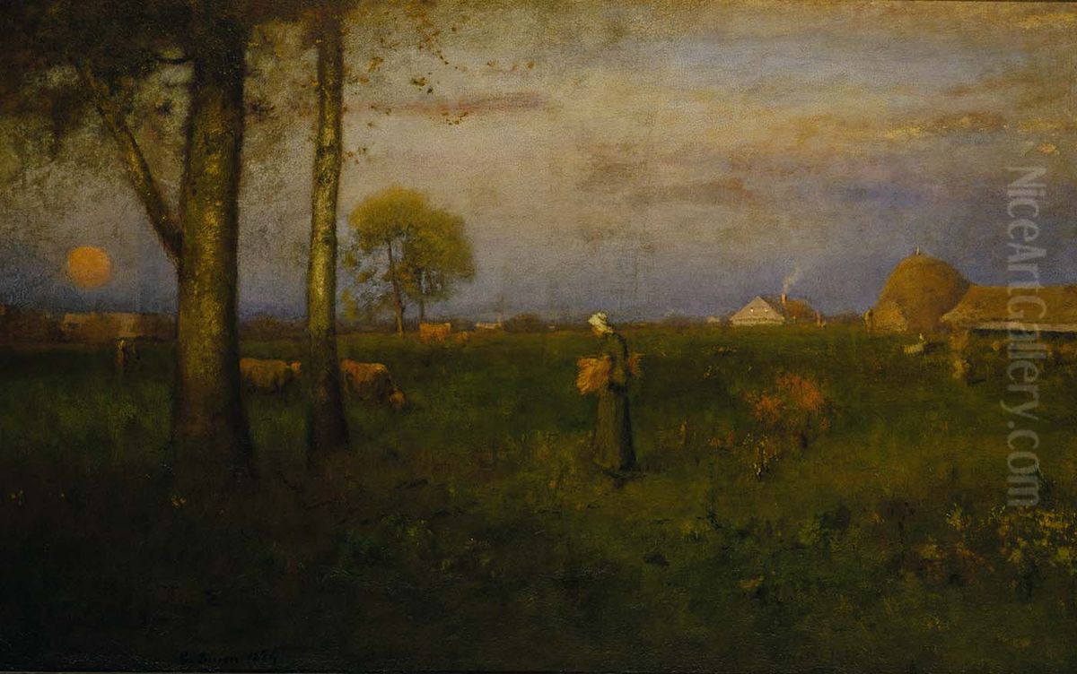 Sundown Oil Painting by George Inness
