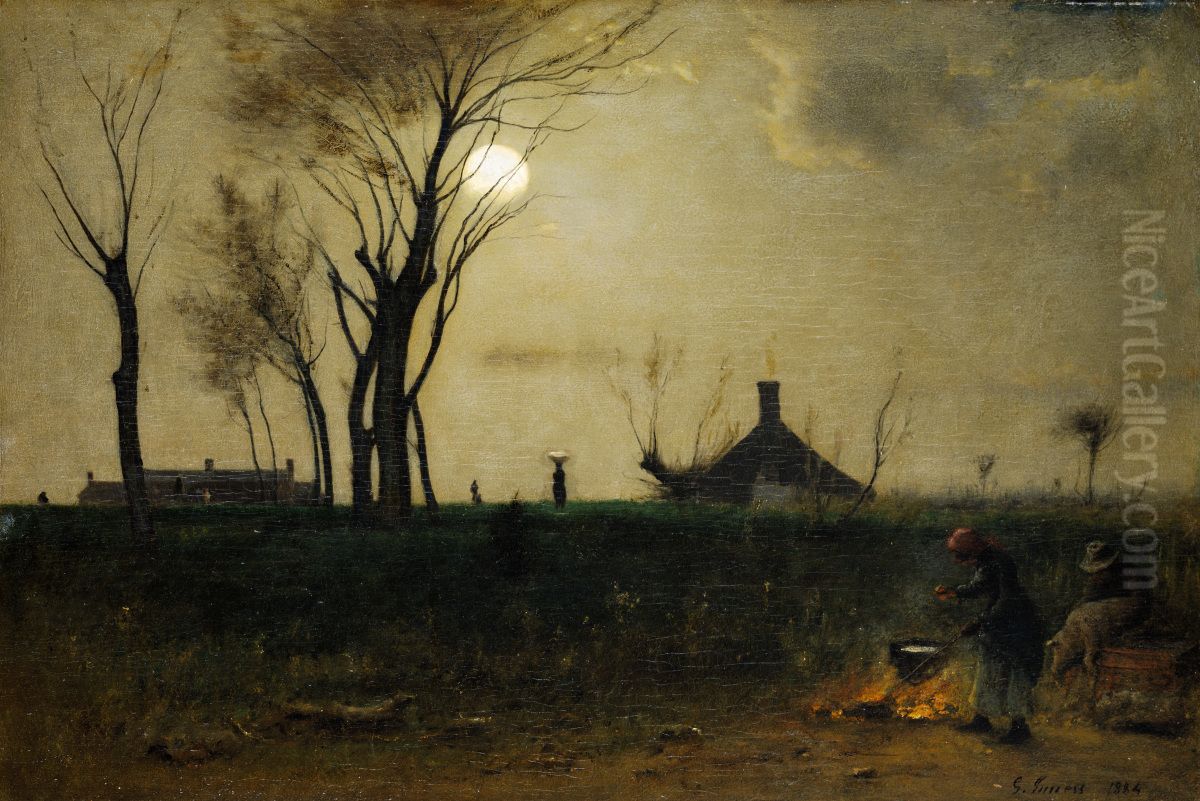 Moonlight in Virginia Oil Painting by George Inness