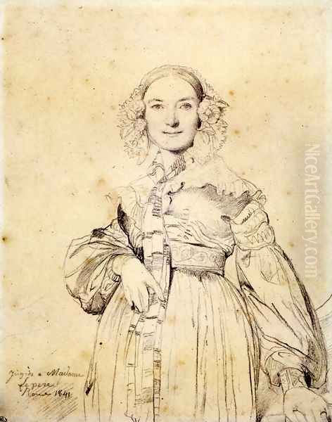 Madame Jean Auguste Dominique Ingres, born Madeleine Chapelle Oil Painting by Jean Auguste Dominique Ingres