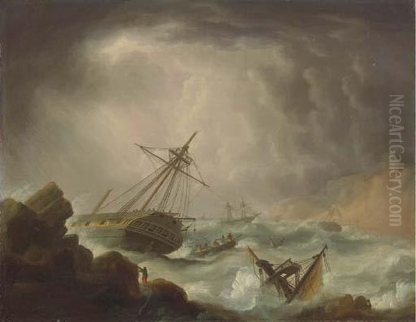 Ships Of The Royal Oil Painting by Thomas Buttersworth