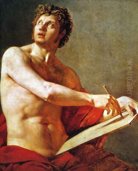Academic Study of a Male Torse Oil Painting by Jean Auguste Dominique Ingres