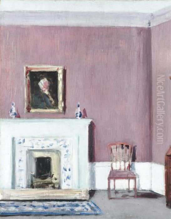 An Edinburgh Interior Oil Painting by Francis Campbell Boileau Cadell