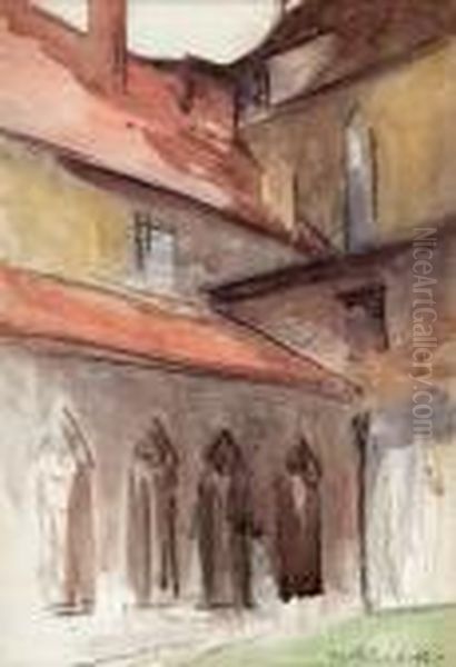 The Cloister Oil Painting by Francis Campbell Boileau Cadell