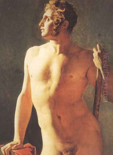 Male Torso Oil Painting by Jean Auguste Dominique Ingres