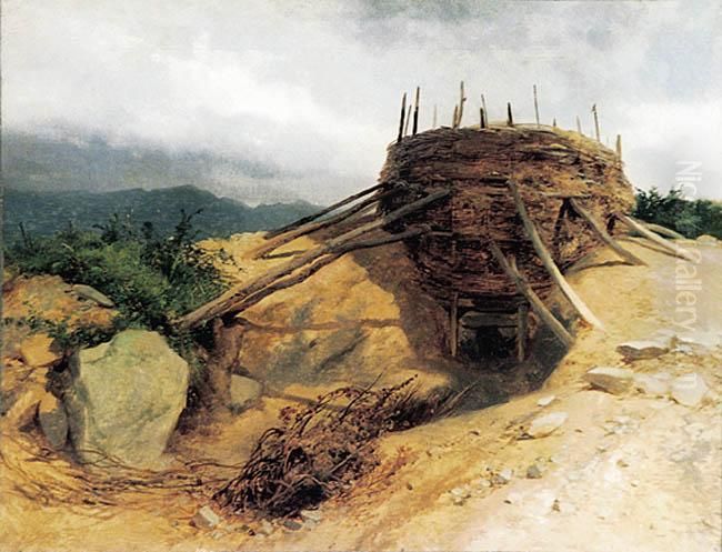 Szalas Mysliwski Oil Painting by Alexandre Calame