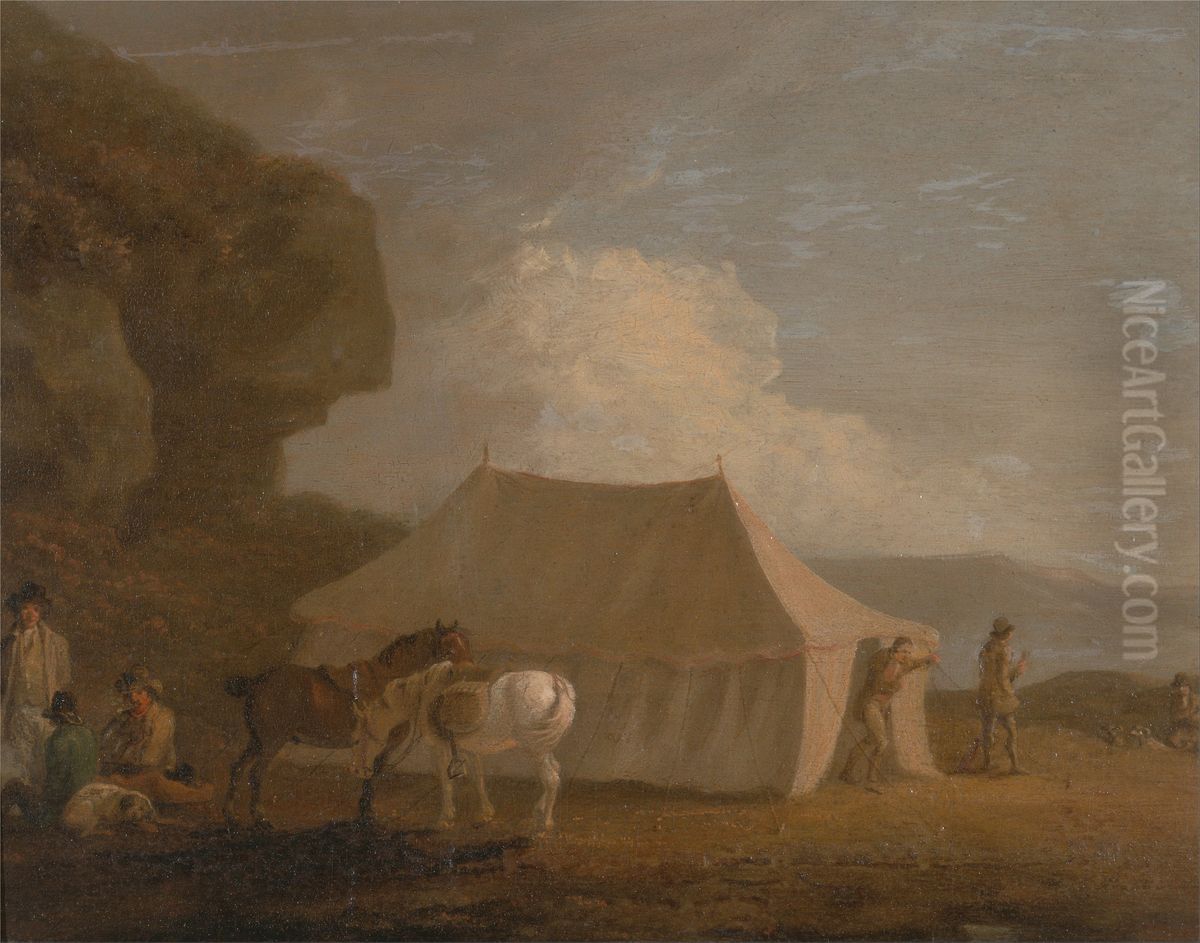 The Shooting Party Oil Painting by Julius Caesar Ibbetson