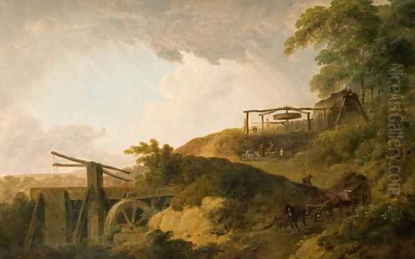 The Watershot Wheel Oil Painting by Julius Caesar Ibbetson