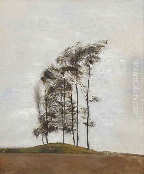 Tr&aelig;gruppe Oil Painting by Peder Vilhelm Ilsted