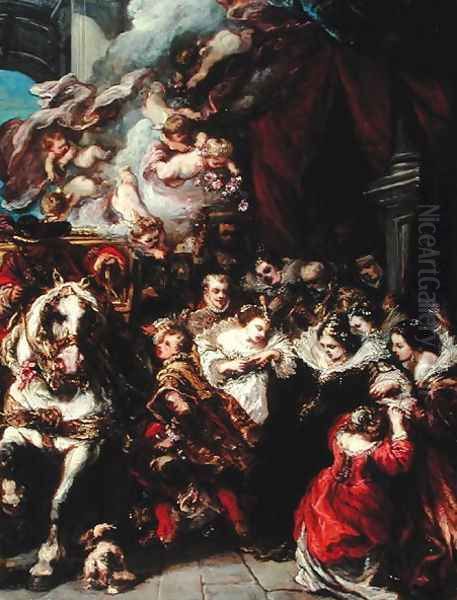 The Departure of Elisabeth of France 1602-44 for Spain Oil Painting by Eugene Isabey