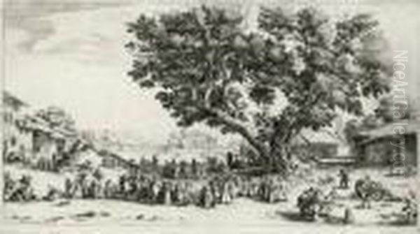 La Foire De Gondreville 
Eau-forte Tres Belle Etrare Epreuve Du 1er Etat , Sur Papier Filigrane 
Au Doublec Oil Painting by Jacques Callot