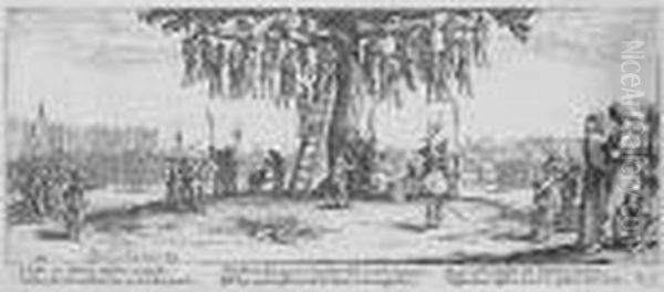 Les Grandes Miseres De La Guerre (l.1339-1356) Oil Painting by Jacques Callot