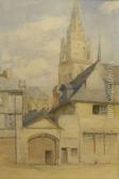 Continental Town Oil Painting by William Callow