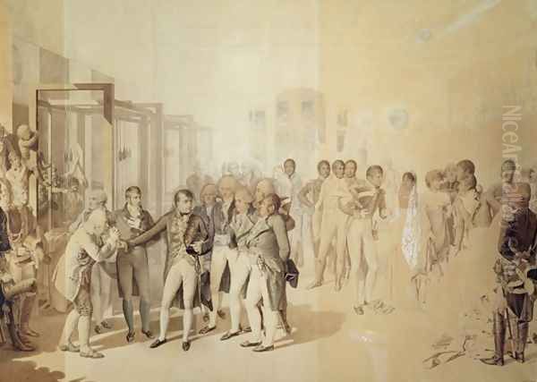 Napoleon I 1769-1821 Visiting the Sevene Brothers Factory in Rouen Oil Painting by Jean-Baptiste Isabey