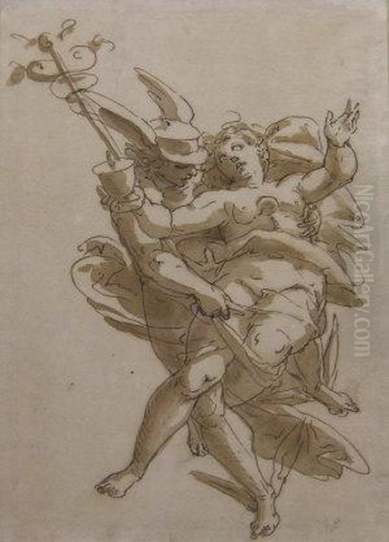 Venus And Mercury Oil Painting by Luca Cambiaso