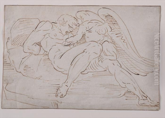 Prometheus Bound Oil Painting by Luca Cambiaso