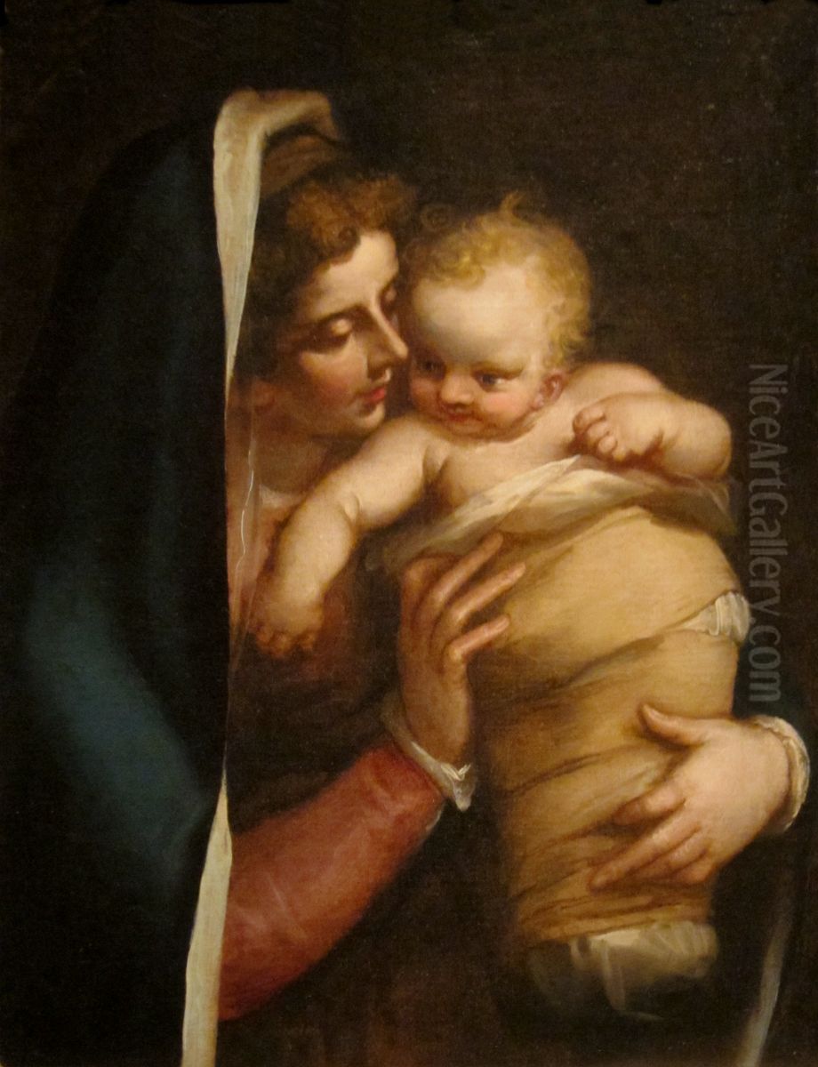 Madonna And Child Oil Painting by Luca Cambiaso
