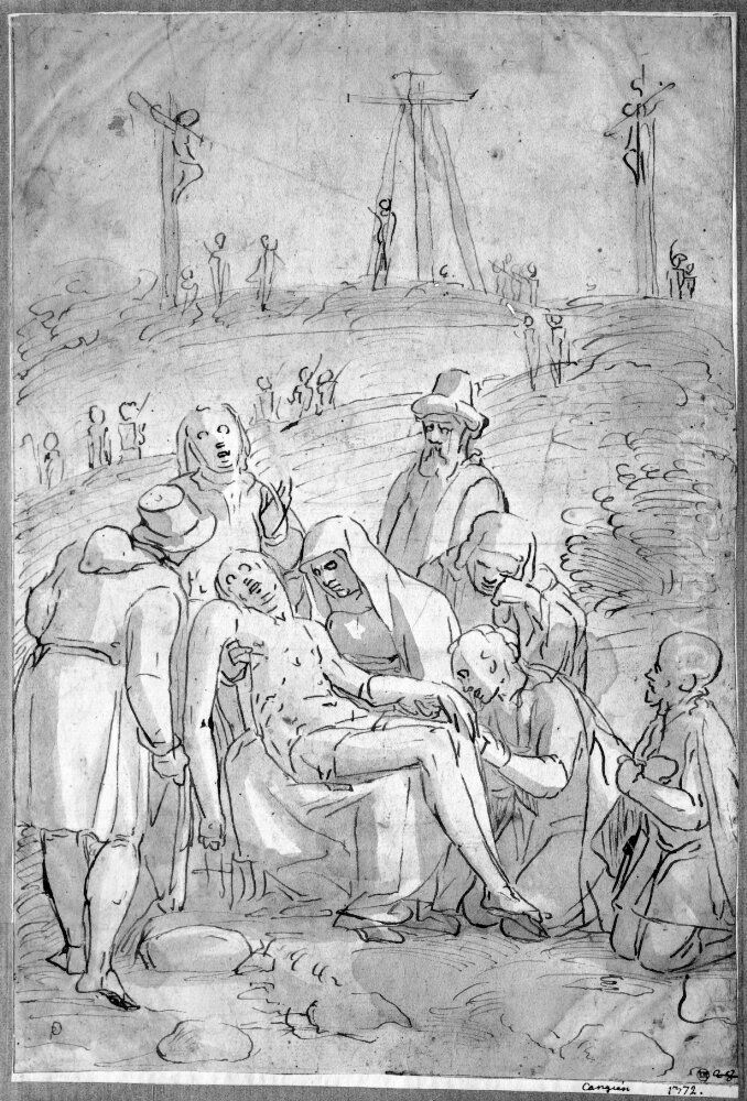 Pieta Oil Painting by Luca Cambiaso