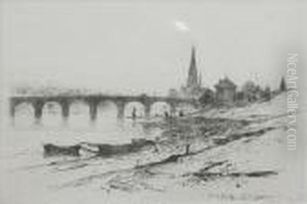 Perthbridge Oil Painting by David Young Cameron